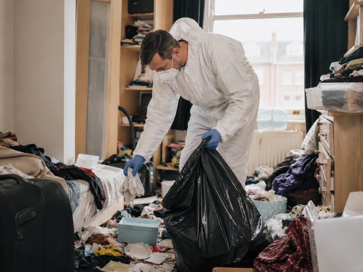 Specialist cleaner at work