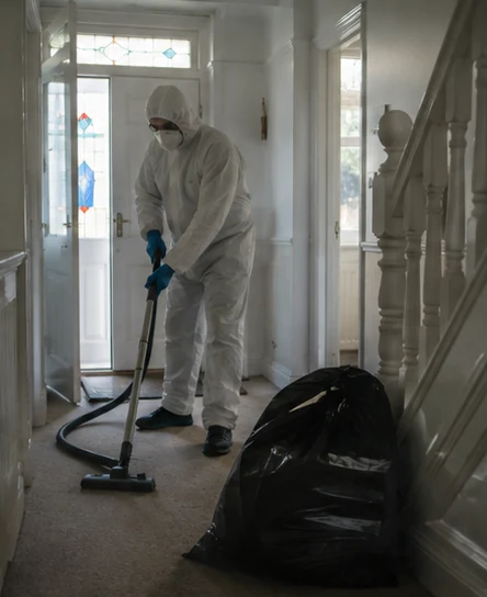 Specialist cleaner at work